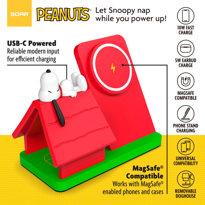 SOAR Peanuts Wireless Charging Station Red Dog House - Image 5