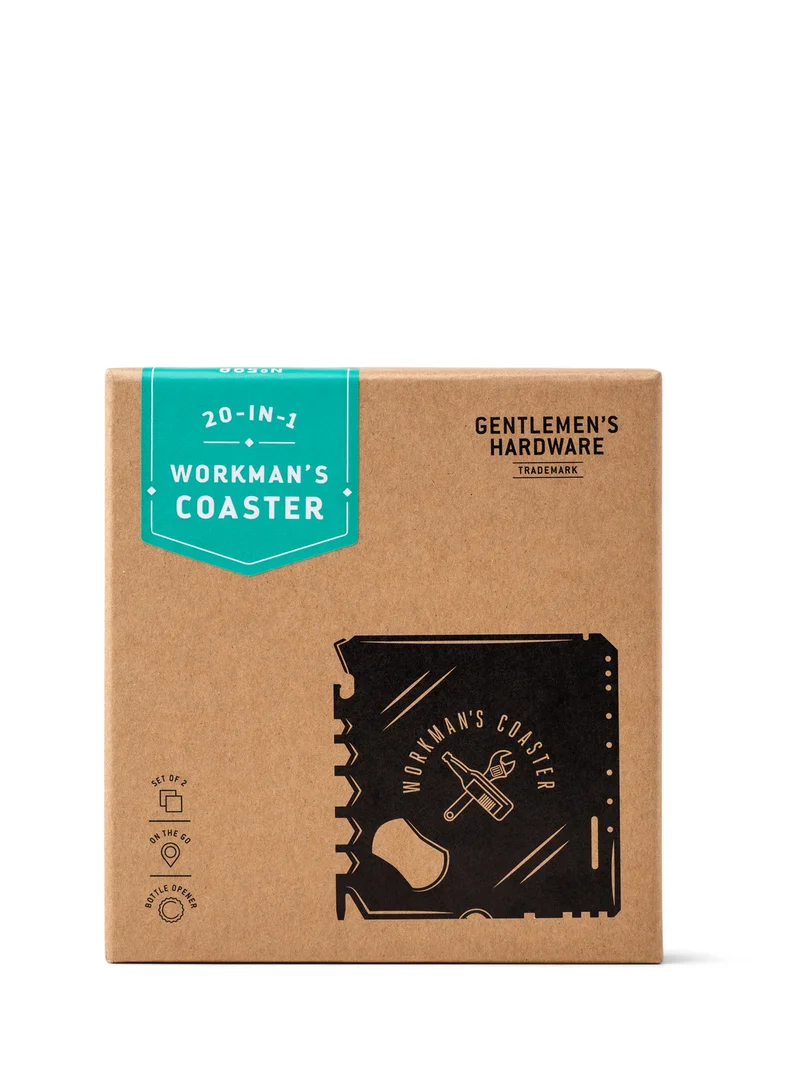 GENTLEMEN'S HARDWARE 20-in-1 Workmans Coaster Multi-Tool (Set of 2)