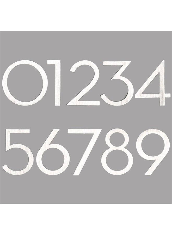 Floating House Number 4 inch Stylish Door Numbers Alphabet Plaque Street Home Address Numerals (Small 8, Silver)