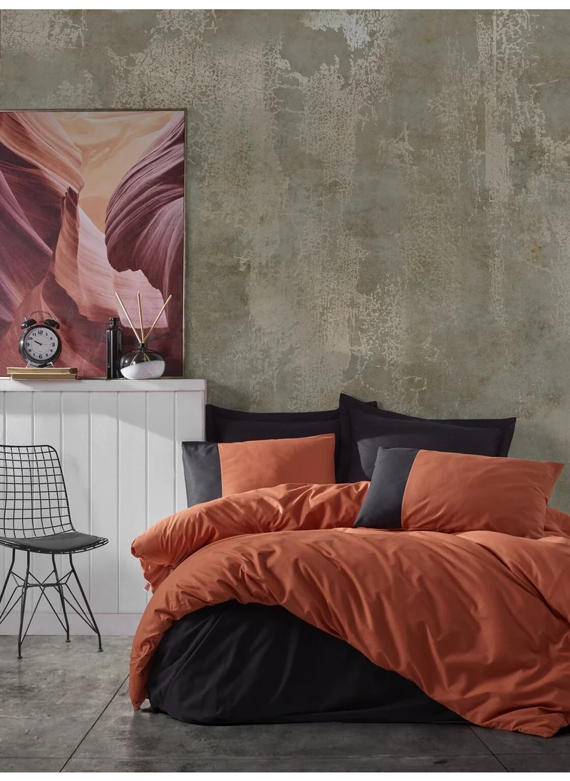 Cotton Box Plain Ranforce Single Duvet Cover Set Tile Black