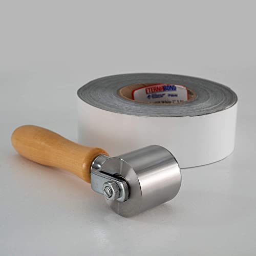 RecPro 2" Steel Roller with Wood Handle for Eternabond Tape | RV Roof Repair | Sealant Steel Seam Roller 1-1/2" X 2" Radius Edge - Image 2