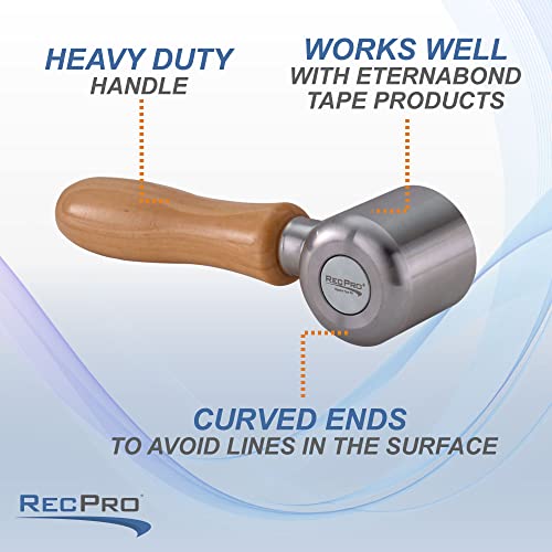 RecPro 2" Steel Roller with Wood Handle for Eternabond Tape | RV Roof Repair | Sealant Steel Seam Roller 1-1/2" X 2" Radius Edge - Image 4