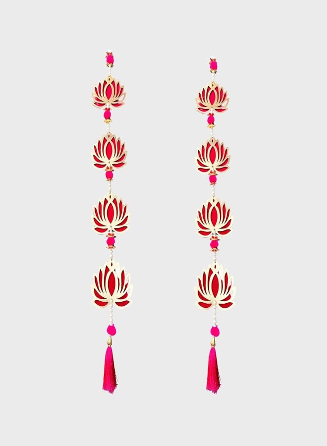 The Advitya Lotus Flower Decoration Backdrop Wall Hanging Long|Diwali Decoration Item for Home Decor|Festive Decor Decorative Item for Birthday Haldi House Warming Festival Wedding| Pack of 2 - Image 4