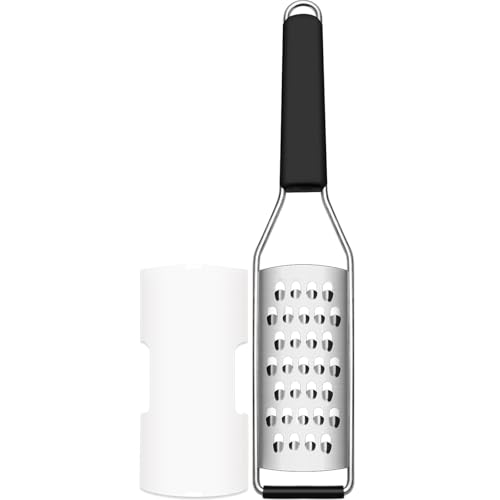 Cambom Cheese Grater Vegetable Shredder & Citrus Zester Lemon Zester for Parmesan Cheese, Vegetables, Zucchini, Nutmeg, Chocolate, Lemons, Hand Held Shredder Graters Stainless Steel Extra Coarse Blade - Image 1