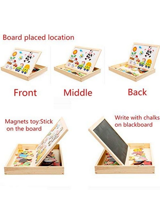 Toy Arena to Bring Out The Creativity-Wooden Writing Black bpard Educational Learning Wooden Magnetic Board Puzzle Multifunctional Game Kit for Kids - Image 4