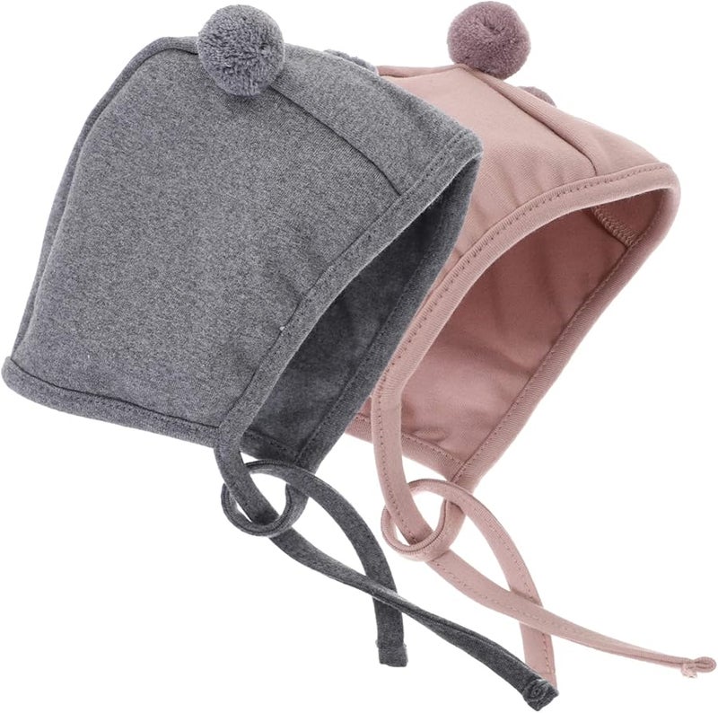 قبعات قطنية للأطفال مع آذان لطيفة، غطاء رأس خفيف الوزن للمواليد الجدد للفتيان والفتيات - Image 1