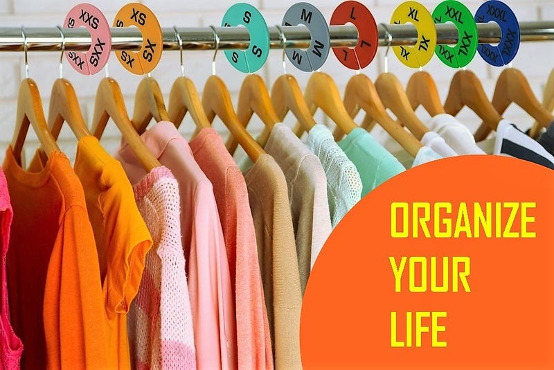 GIDABRAND Clothes Size Dividers | 40 Pieces 8 Colors XXS-XXXL | Ultimate Clothing Rack Dividers | Round Clothes Rack Clothes Hangers, Commercial Clothing Racks, Clothing Shops by GIDABRAND - Image 5