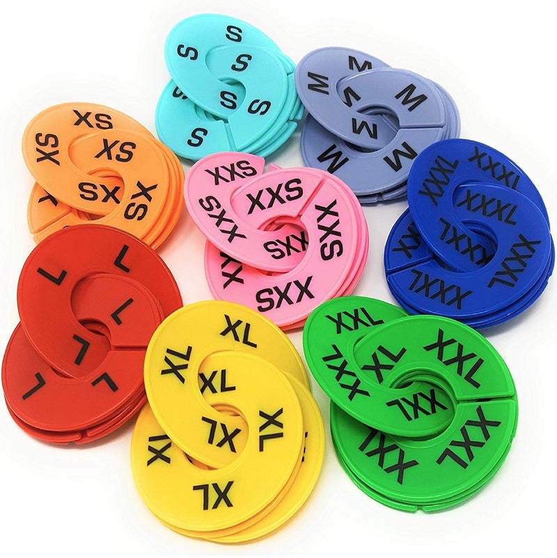 GIDABRAND Clothes Size Dividers | 40 Pieces 8 Colors XXS-XXXL | Ultimate Clothing Rack Dividers | Round Clothes Rack Clothes Hangers, Commercial Clothing Racks, Clothing Shops by GIDABRAND - Image 3