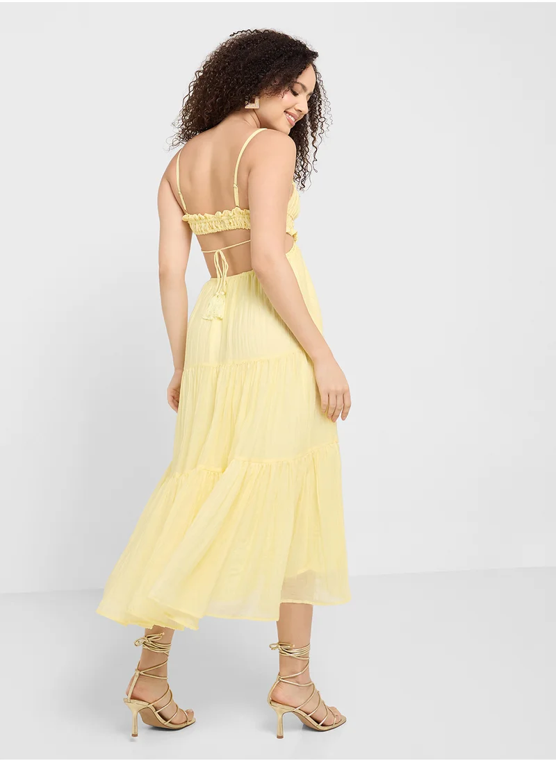 جينجر Strappy Milkmaid Sundress