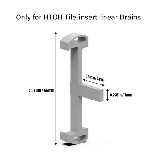 HTOH Plastic Clip for Linear Drain, Tile Tray Supporter, Grey Plastic Drain Clips for HTOH Tile-Insert Shower Drain,6 PCS - Image 2