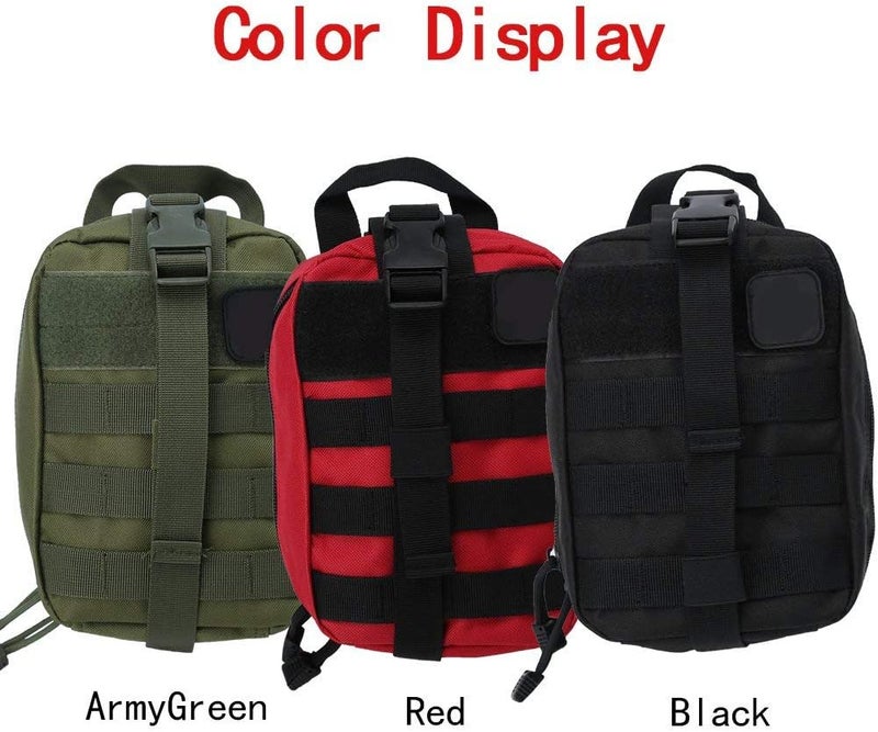 Tactical First Aid Bag, Outdoor Medical First Aid Bag Climbing Emergency Pouch Utility Case-Red