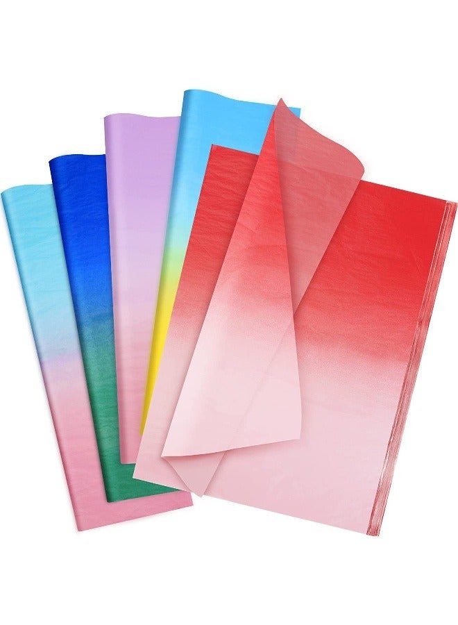 50 Sheets Gradient Tissue Paper 50x35cm Gift Wrapping Paper Decorative Art Paper for DIY Birthday Holiday Party Packaging Decoration - Image 1