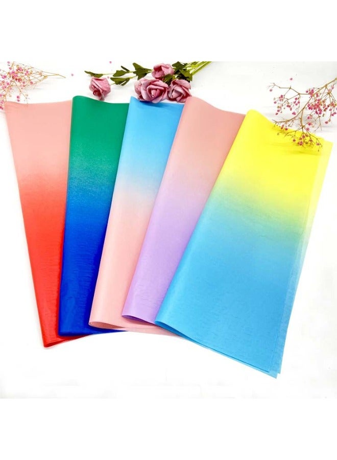 50 Sheets Gradient Tissue Paper 50x35cm Gift Wrapping Paper Decorative Art Paper for DIY Birthday Holiday Party Packaging Decoration - Image 2