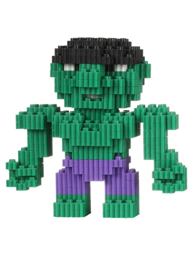 LELE BROTHER - 682-Piece Marvel Hulk Cartoon Bricks Set, Mini 3D Puzzles Cartoon Figures Building Brick Toys Set, DIY Block Building, Assembling Building Block Suitable for Boys and Girls Aged 6 and Up - Image 1