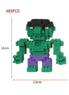 LELE BROTHER 682-Piece Marvel Hulk Cartoon Bricks Set, Mini 3D Puzzles Cartoon Figures Building Brick Toys Set, DIY Block Building, Assembling Building Block Suitable for Boys and Girls Aged 6 and Up  - Image 2