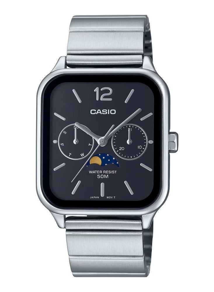 CASIO ساعة عادية للرجال بمينا أسود وبسوار ستانلس ستيل -MTP-M305D-1AVDF - Image 1