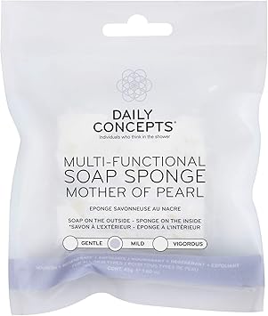Daily Concepts MultiFunctional Soap Sponge Mother Of Pearl to Exfoliate Cleanse and Enchance Radiance of the Skin Safe for All Skin Types 52g - Image 1
