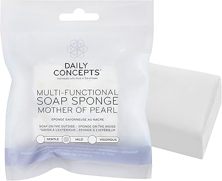 Daily Concepts MultiFunctional Soap Sponge Mother Of Pearl to Exfoliate Cleanse and Enchance Radiance of the Skin Safe for All Skin Types 52g - Image 2