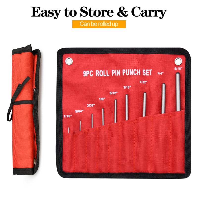 DkOvn Pin Punch Set, 9pcs 1/16" - 5/16" Removing Repair Tools with Storage Pouch, Great for Automotive, Watch Repair, Jewelry and Craft - Image 4