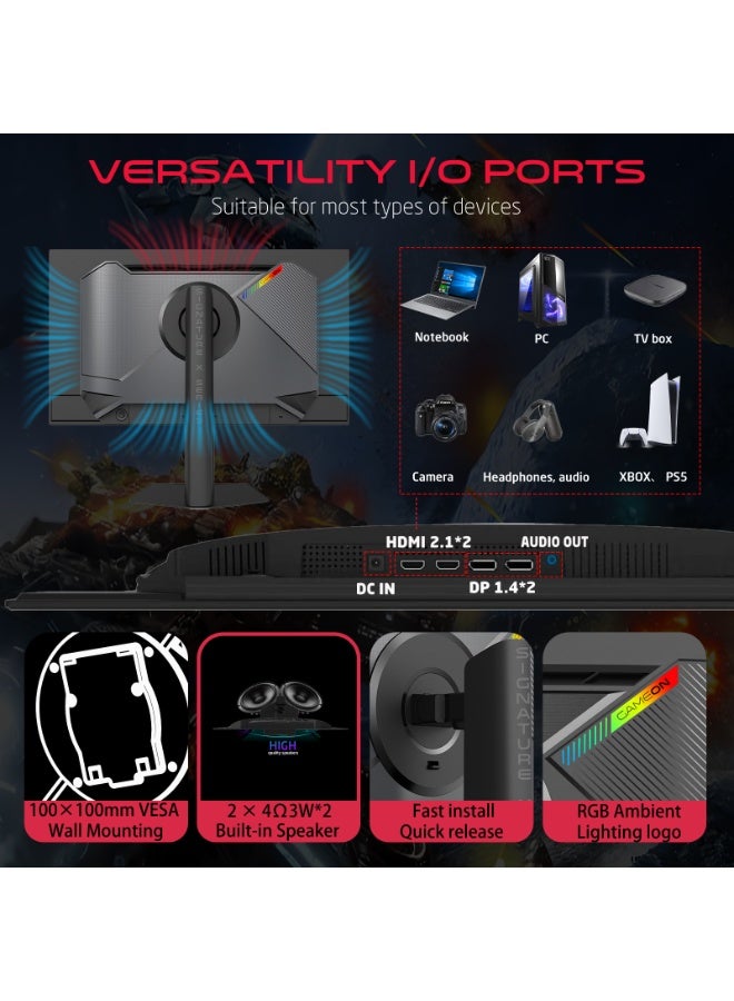 GAMEON Signature X 27 inch OLED QHD Gaming Monitor, 144Hz, 0.03ms, 2560x1440, HDR400, 1.07B Colors, sRGB, HDMI 2.1, DisplayPort, FreeSync VRR, Ultra Thin Bezel, Console Ready - Black, GO27QDOLD144 - Image 3