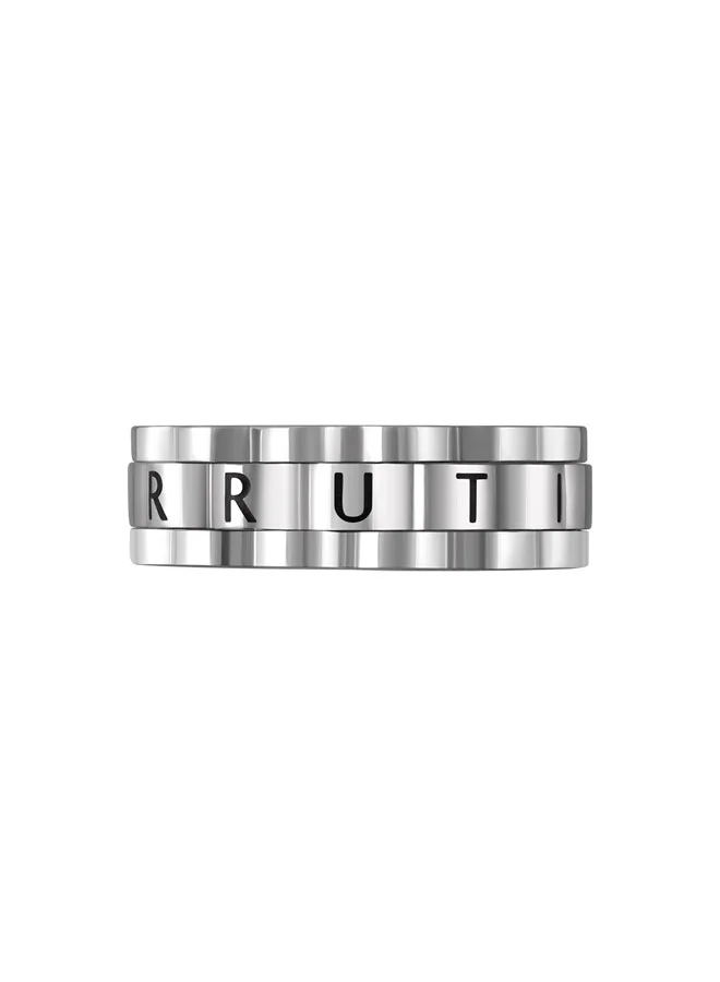 CERRUTI 1881 Paolo Triple Layer Silver Ring for Men Size 62