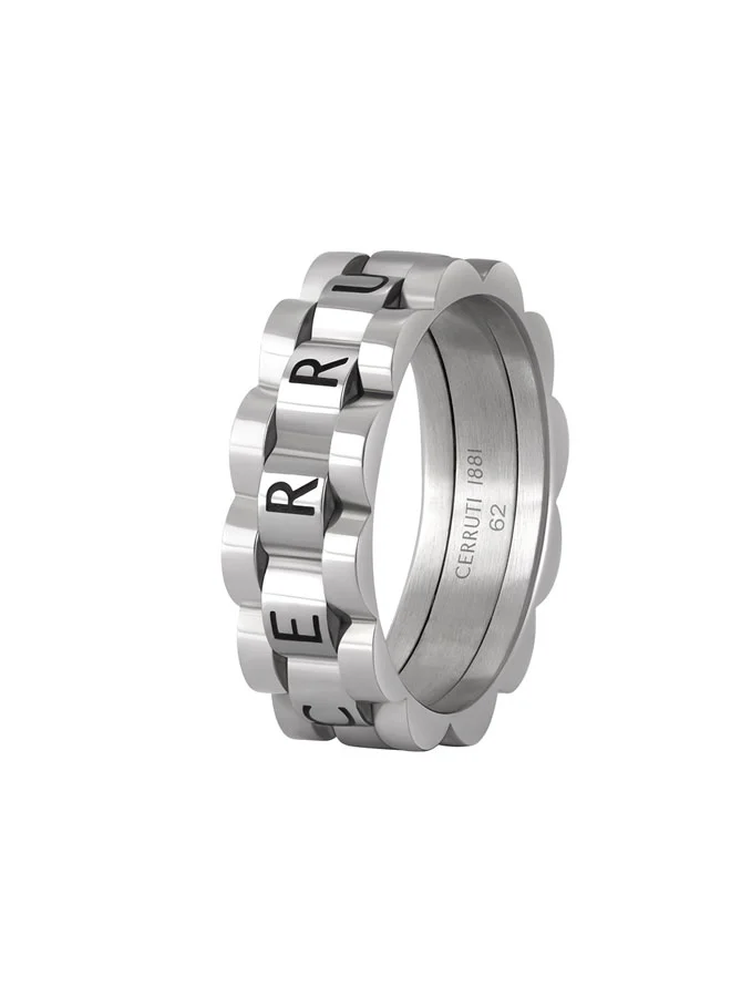 CERRUTI 1881 Paolo Triple Layer Silver Ring for Men Size 62