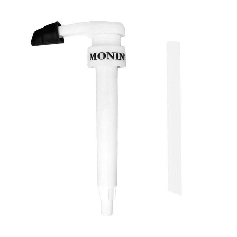 Monin - Syrup Pump, Exclusively for 1 Liter (33.8 fl oz) Plastic Bottles | Mess-Free Dispensing + Tip Cover Included (White) - Image 1