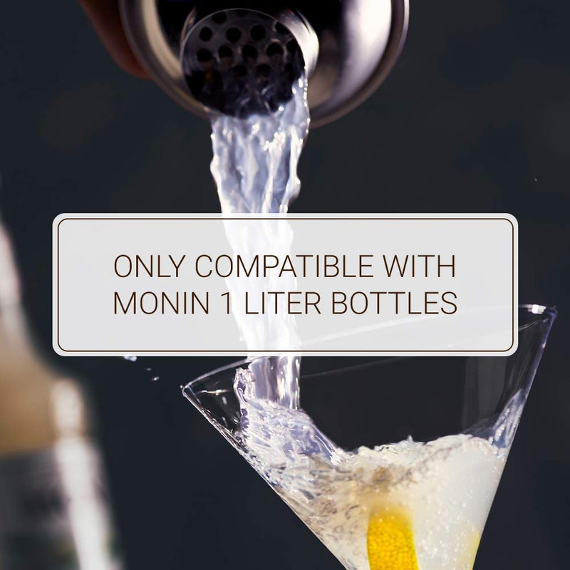 Monin - Syrup Pump, Exclusively for 1 Liter (33.8 fl oz) Plastic Bottles | Mess-Free Dispensing + Tip Cover Included (White) - Image 3