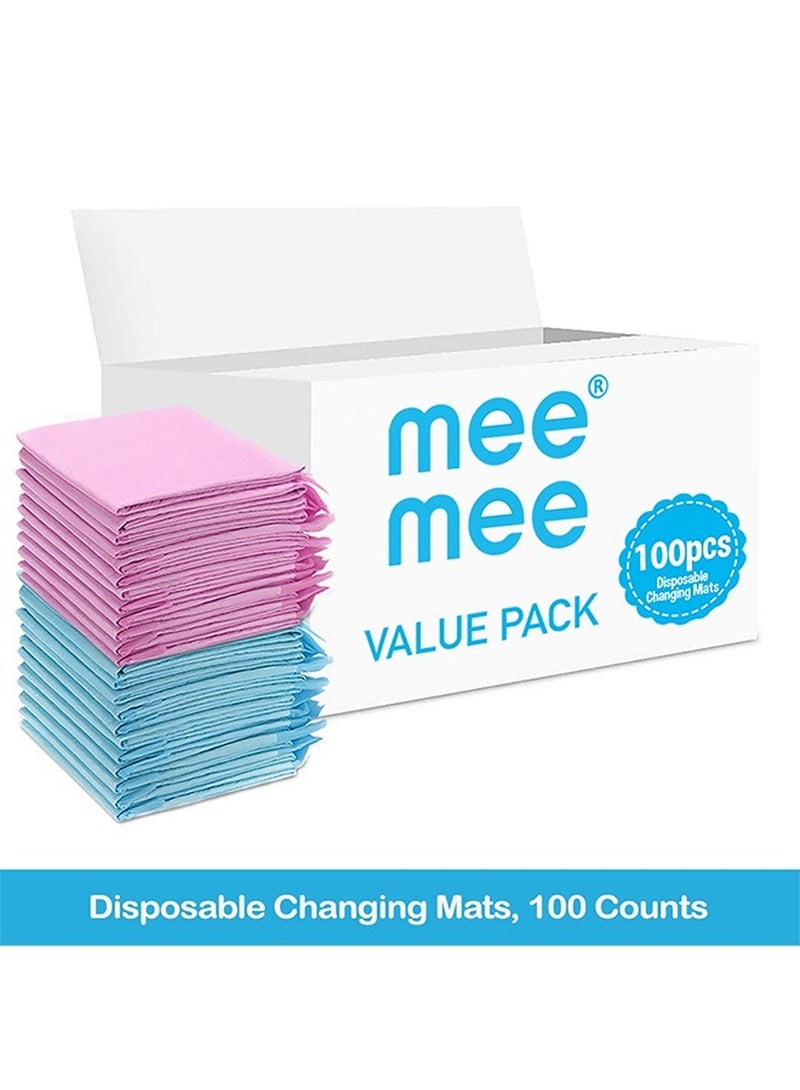 mee mee mee mee Disposable Changing Mats, 100 Counts, Soft Waterproof Mat - Image 2