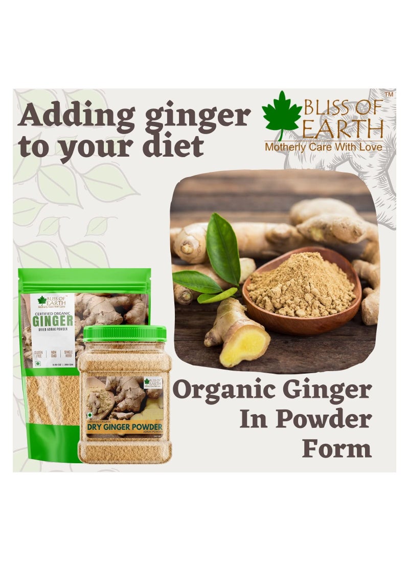 BLISS OF EARTH Bliss of Earth Certified Organic Dried Ginger Powder for Tea Pure Antioxidant Super Food 500GM  - Image 3