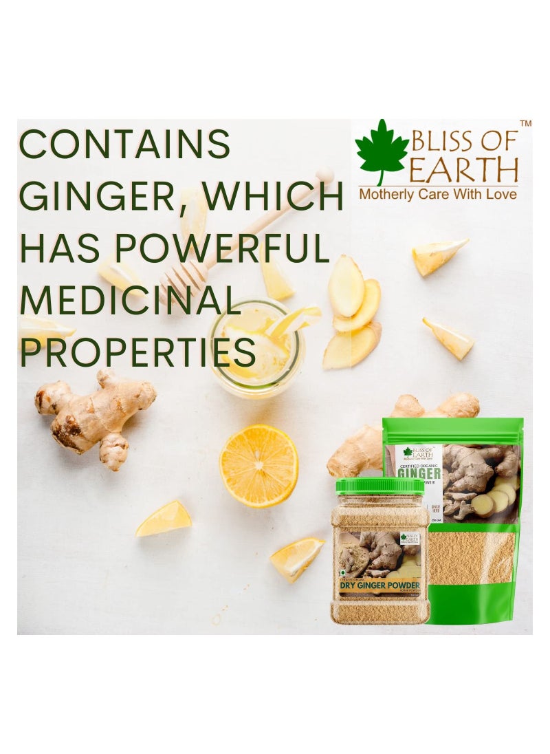BLISS OF EARTH Bliss of Earth Certified Organic Dried Ginger Powder for Tea Pure Antioxidant Super Food 500GM  - Image 2