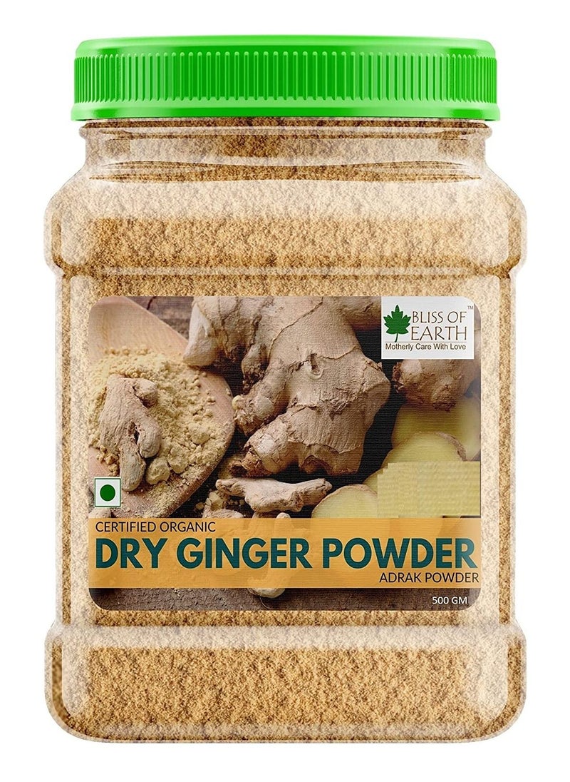 BLISS OF EARTH Bliss of Earth Certified Organic Dried Ginger Powder for Tea Pure Antioxidant Super Food 500GM  - Image 1