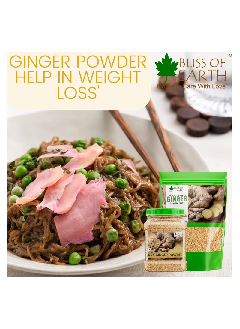 BLISS OF EARTH Bliss of Earth Certified Organic Dried Ginger Powder for Tea Pure Antioxidant Super Food 500GM  - Image 4