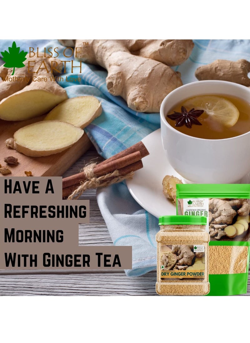 BLISS OF EARTH Bliss of Earth Certified Organic Dried Ginger Powder for Tea Pure Antioxidant Super Food 500GM  - Image 5