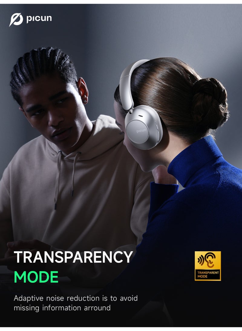 Picun F6 Wireless Gaming Headphones Active Noise Cancelling Head Tracking 3D Audio 40mm Hi-Res ANC Bluetooth Headset HIFI APP Control - Image 5