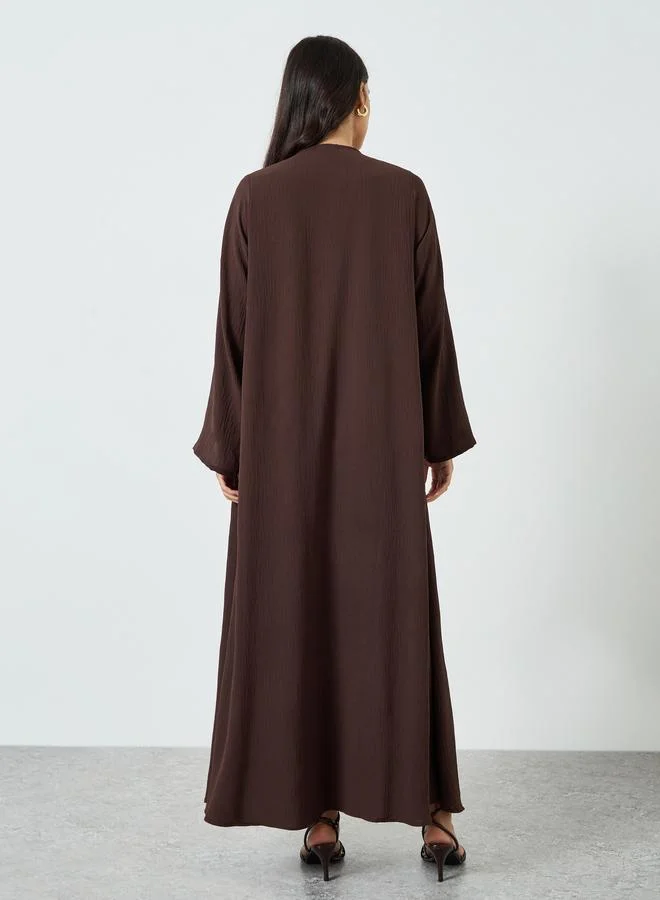 Amirah  Brown Open Front A-Line Abaya for Women | Best Price UAE