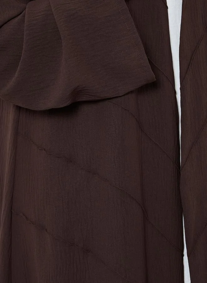 Amirah  Brown Open Front A-Line Abaya for Women | Best Price UAE