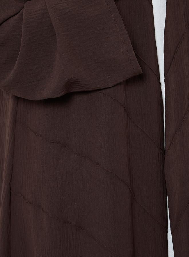 Amirah Brown Open Front A-Line Abaya - Image 4