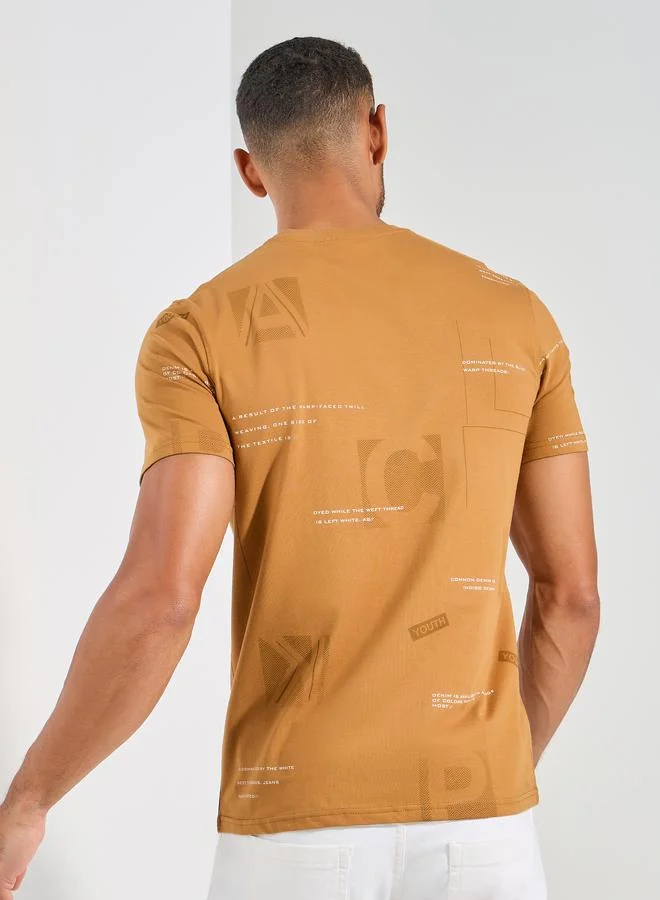 فورت كولينز Graphic Print Crew Neck T-Shirt by Styli