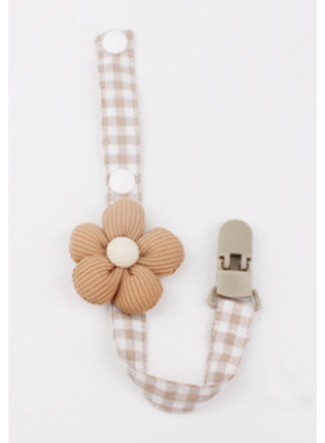Hirospace 2 Pack Pacifier Clip Set, Cute Flower Design with Soft Fabric Grid - Universal Anti-Drop Pacifier Holder Chain for Baby Soother - Image 4