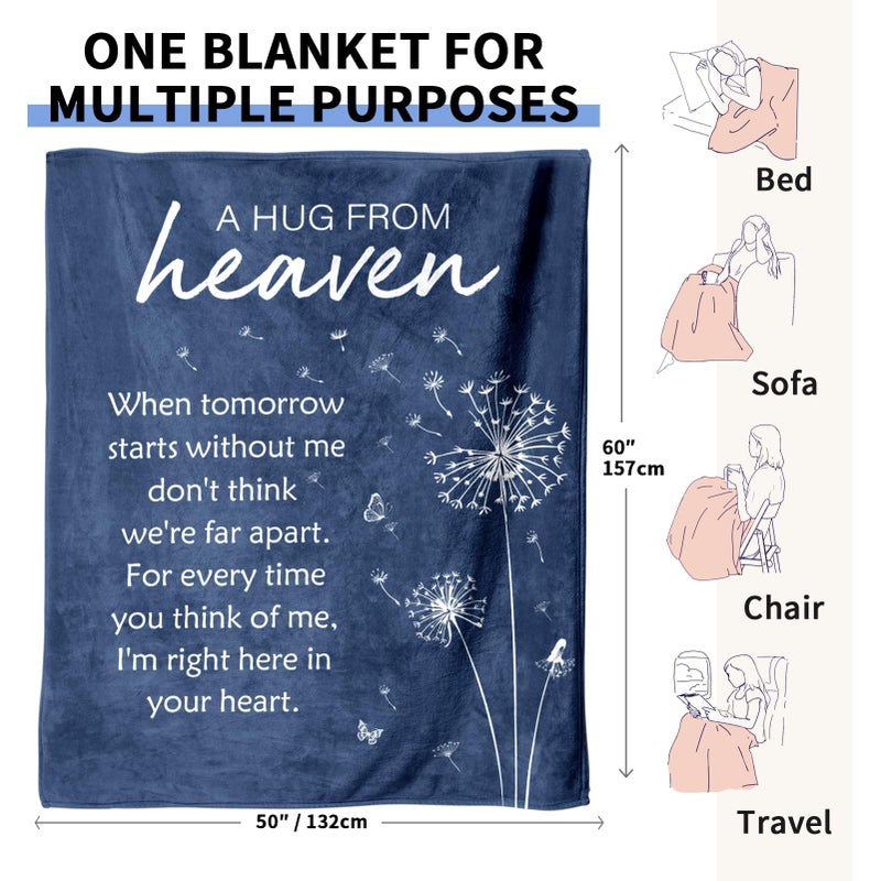 Glydein Sympathy Gifts for Loss of Loved One, Soft Flannel Memorial Blanket, Bereavement Gift Idea, Grief Sorry for Your Loss for Mom Dad Grandma Grandpa Sister - 50â€˜â€™ X 60â€˜â€™ - Image 3