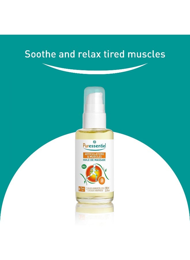 Puressentiel Organic Muscle Relaxing Massage Oil 100ml | Natural Essential Oils Blend | For Joint & Muscle Pain Relief, Post-Workout Recovery, Anti-Inflammatory Aromatherapy Body Massage Oil, 3.38 fl oz - Image 3