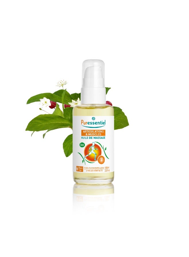 Puressentiel Organic Muscle Relaxing Massage Oil 100ml | Natural Essential Oils Blend | For Joint & Muscle Pain Relief, Post-Workout Recovery, Anti-Inflammatory Aromatherapy Body Massage Oil, 3.38 fl oz - Image 2