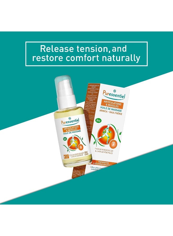 Puressentiel Organic Muscle Relaxing Massage Oil 100ml | Natural Essential Oils Blend | For Joint & Muscle Pain Relief, Post-Workout Recovery, Anti-Inflammatory Aromatherapy Body Massage Oil, 3.38 fl oz - Image 5