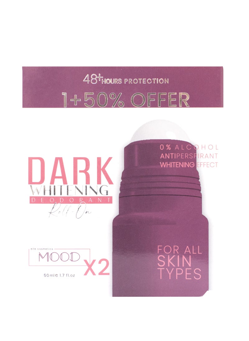 MOOD MOOD Dark Whitening Deodorant Roll On Offer 1+50% 50 ML 