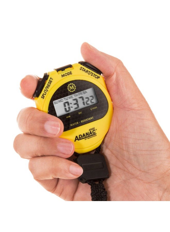 MARATHON ST083009 Adanac 4000 Digital Stopwatch Timer with Extra Large Display and Buttons, Water Resistant, Two Year Warranty - Yellow - Image 4