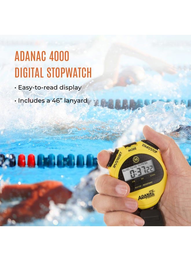MARATHON ST083009 Adanac 4000 Digital Stopwatch Timer with Extra Large Display and Buttons, Water Resistant, Two Year Warranty - Yellow - Image 2