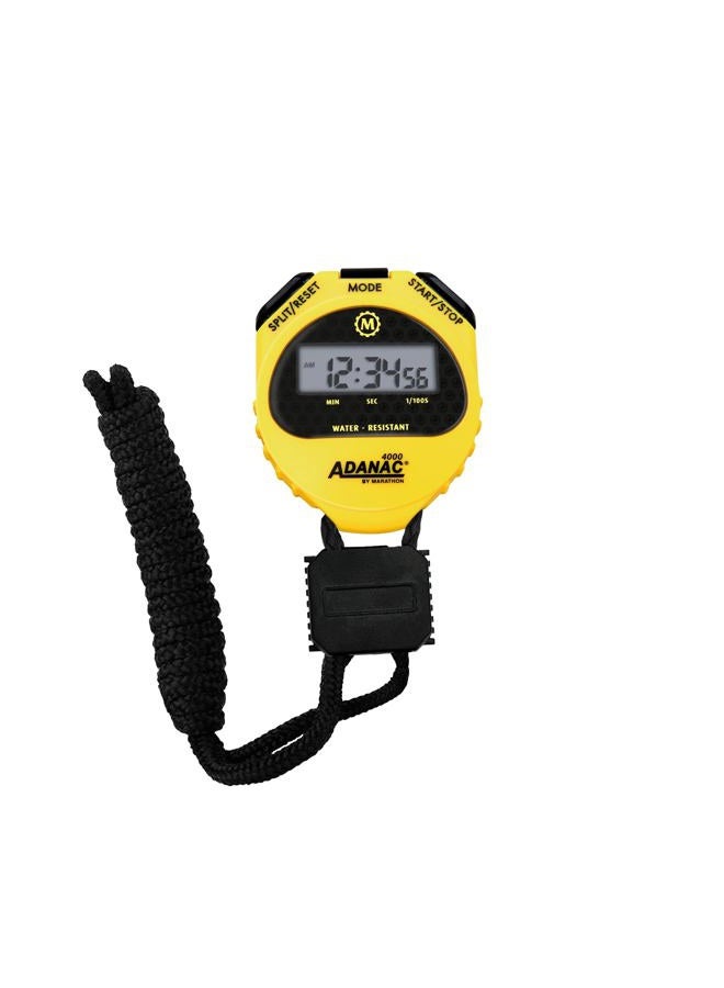 MARATHON ST083009 Adanac 4000 Digital Stopwatch Timer with Extra Large Display and Buttons, Water Resistant, Two Year Warranty - Yellow - Image 1