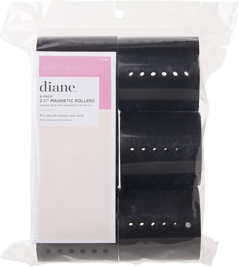 Diane Magnetic Hair Rollers Set, Black, 2-1/2 Inch, 6 Count - Image 5