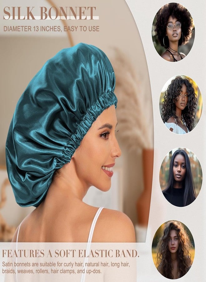 Craftelio Luxury Satin Silk Hair Bonnet for Sleeping with Satin Scrunchie | For Women & Girls | Curly, Straight & All Hair Types - (Violet) - Image 4